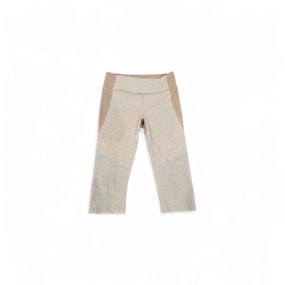 Outdoor Voices Women's Two-Ton 3/4 Warmup Legging in Silver/Beige Size Medium